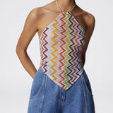 Top con scollo all'americana