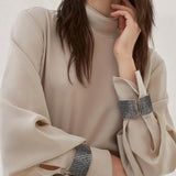 T-shirt collo alto in seta MB993EK714 C8561 BRUNELLO CUCINELLI