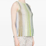 Top parzializzato a righe con paillettes