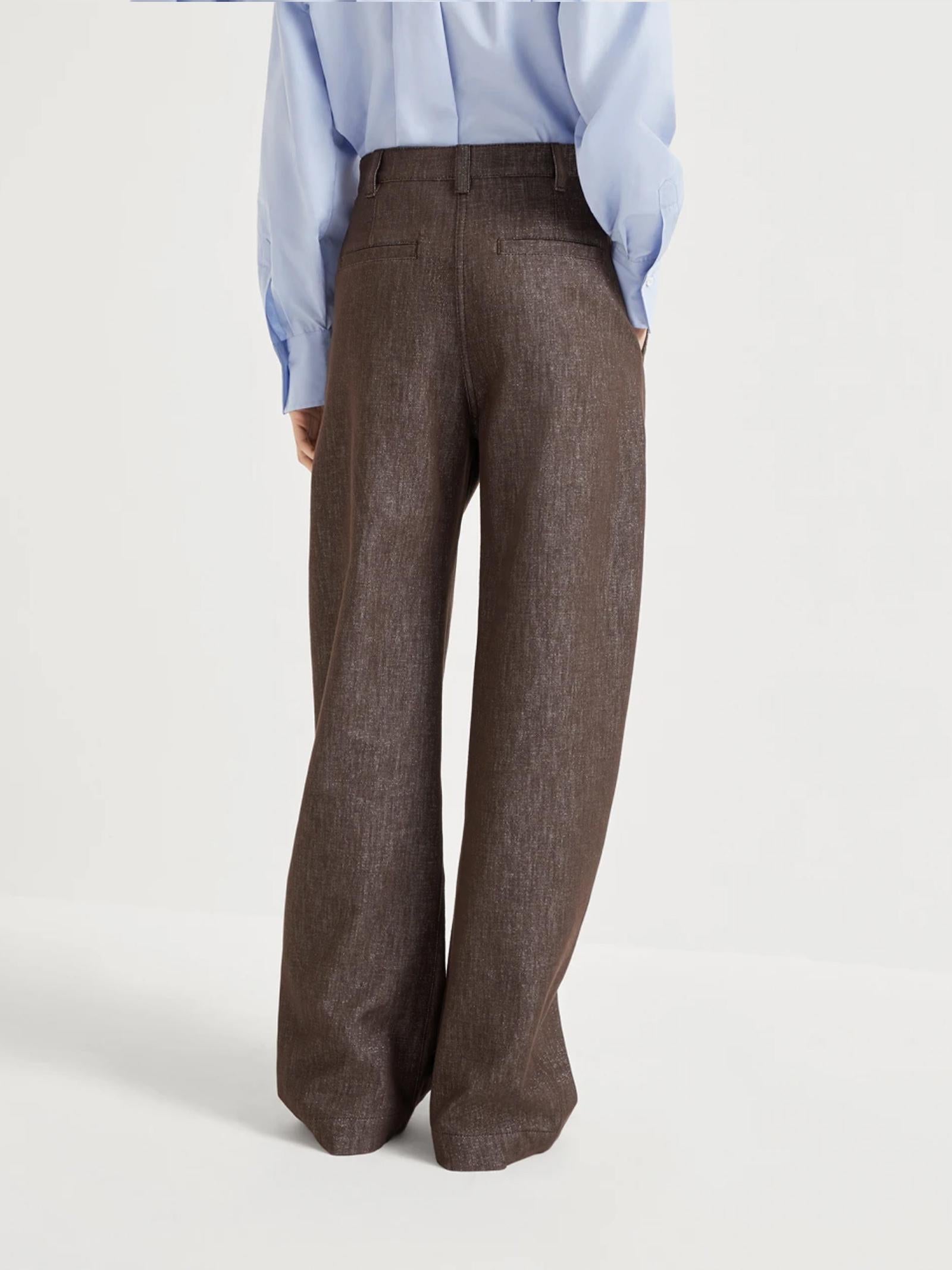 Pantaloni in denim con profilo lurex MB148P4022 C003 BRUNELLO CUCINELLI