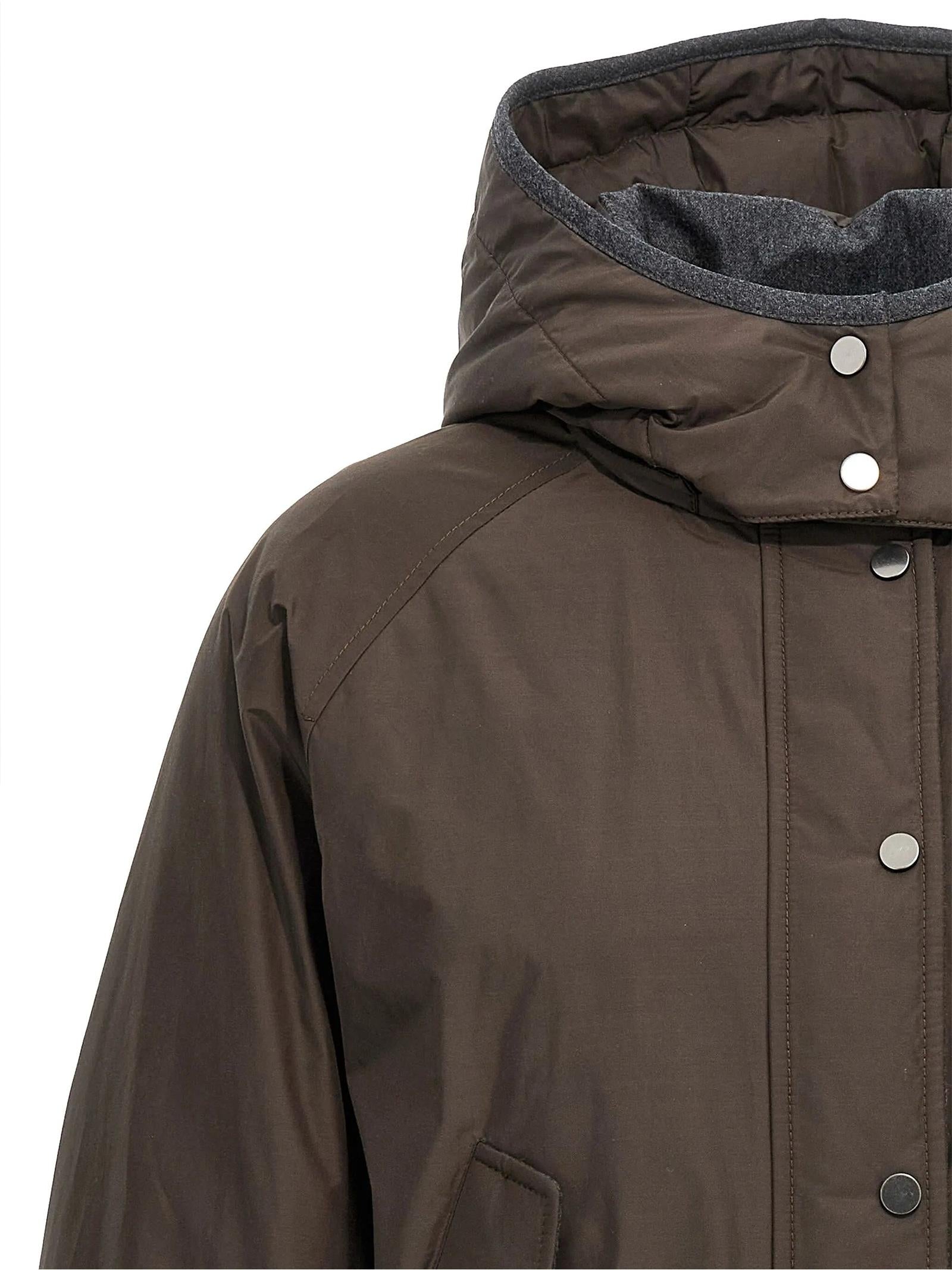 Piumino Crop con cappuccio staccabile MG5017835 C4228 BRUNELLO CUCINELLI