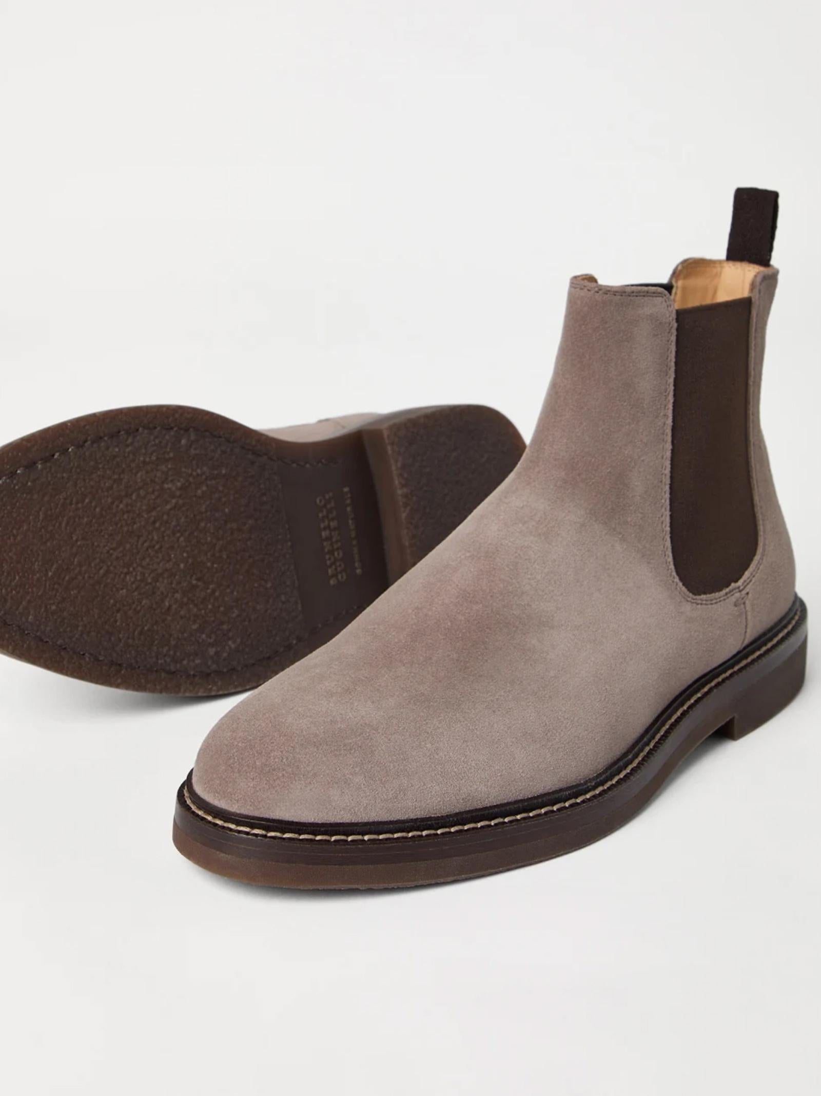 Stivaletti in camoscio MZUPEAE818 C2637 BRUNELLO CUCINELLI