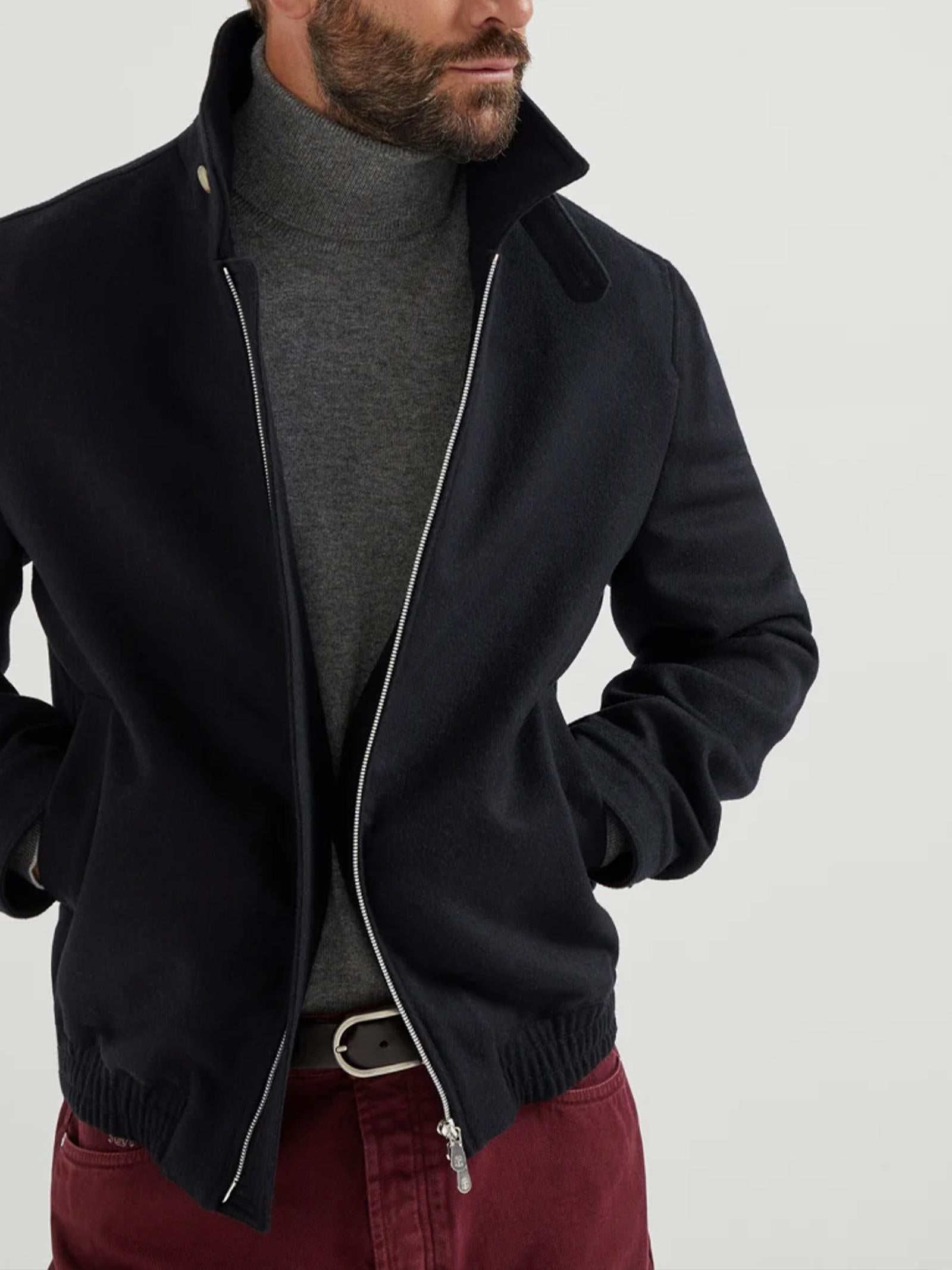 Bomber in flanella double MY4966379 CVR40 BRUNELLO CUCINELLI