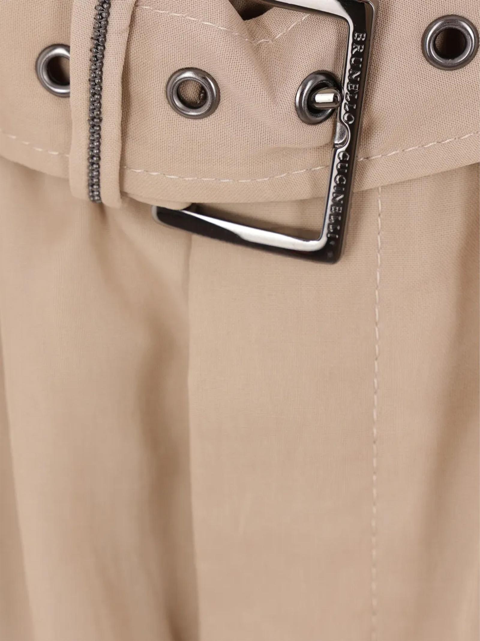 Pantaloni in organza di cotone con cintura MH911P8862 C8690 BRUNELLO CUCINELLI