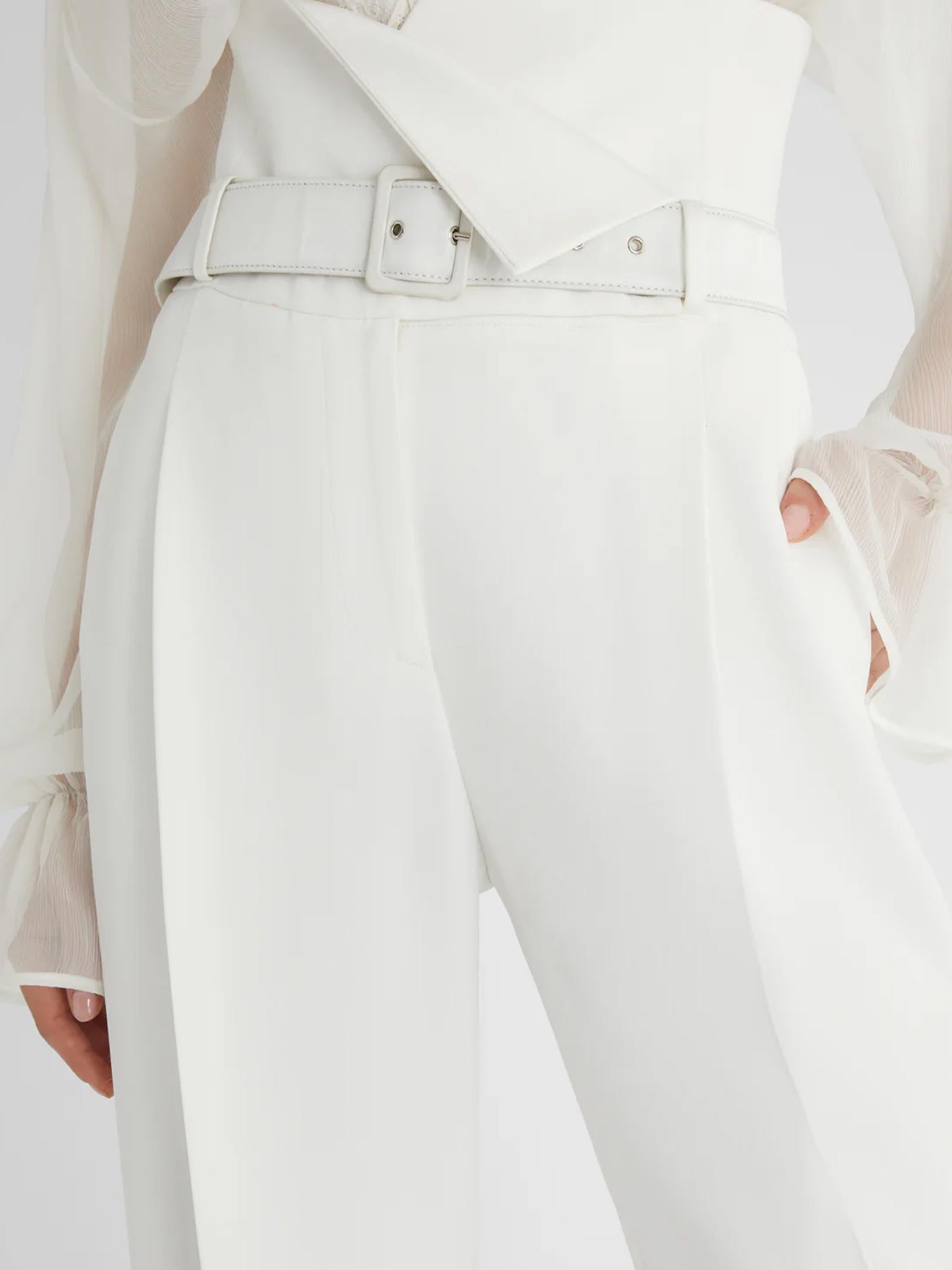 Pantaloni palazzo con cintura D466P304TEILM 14800 ERMANNO SCERVINO