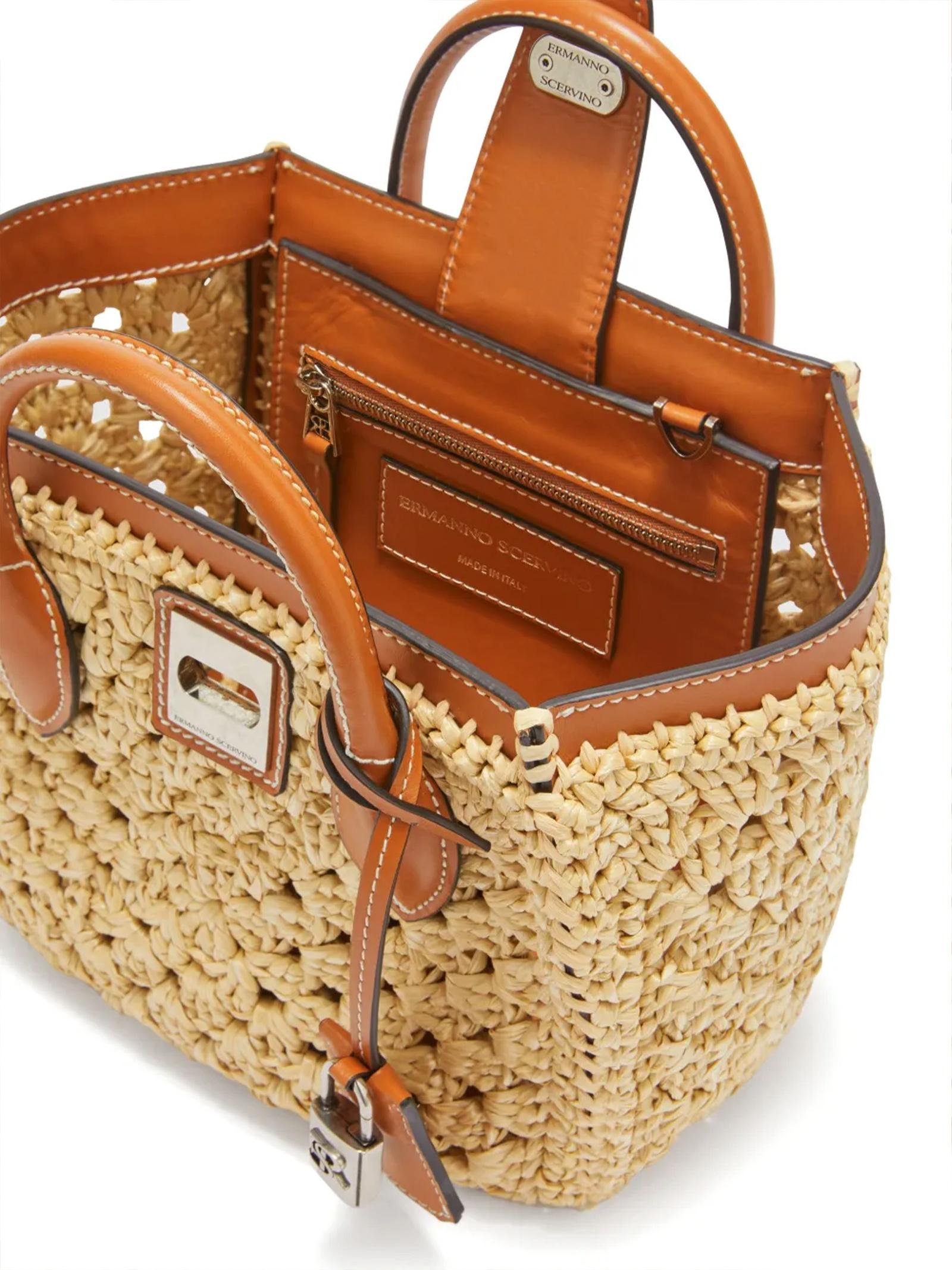 Borsa mini shopping con logo inciso D463S352FMRDM 30815 ERMANNO SCERVINO