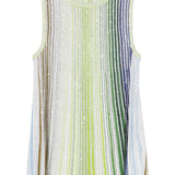Top parzializzato a righe con paillettes