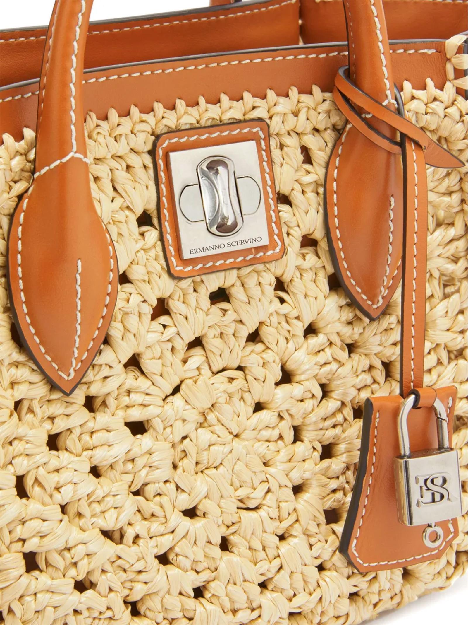 Borsa mini shopping con logo inciso D463S352FMRDM 30815 ERMANNO SCERVINO