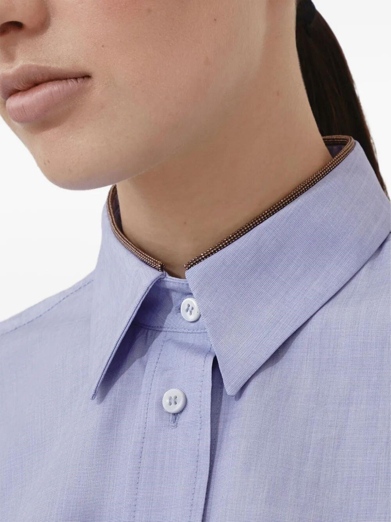 Camicia in tela di cotone MA795NL916 C013 BRUNELLO CUCINELLI