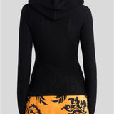 Maglia con cappuccio misto seta