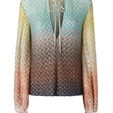 Blusa in pizzo dégradé
