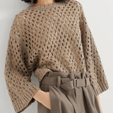 Maglia girocollo traforata MEA338200 C9545 BRUNELLO CUCINELLI