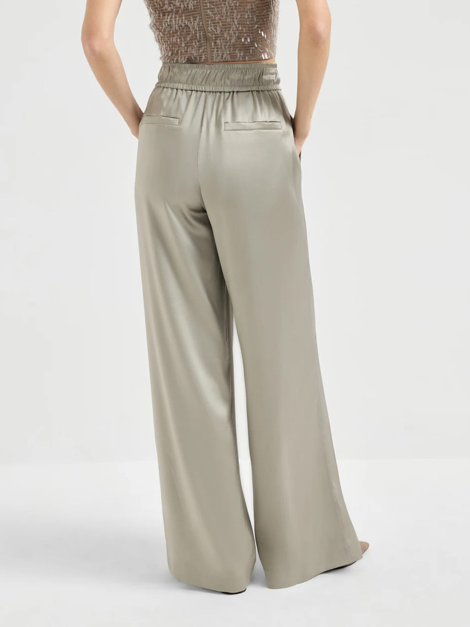 Pantaloni in raso di seta M0C59P8942 C9125 BRUNELLO CUCINELLI 