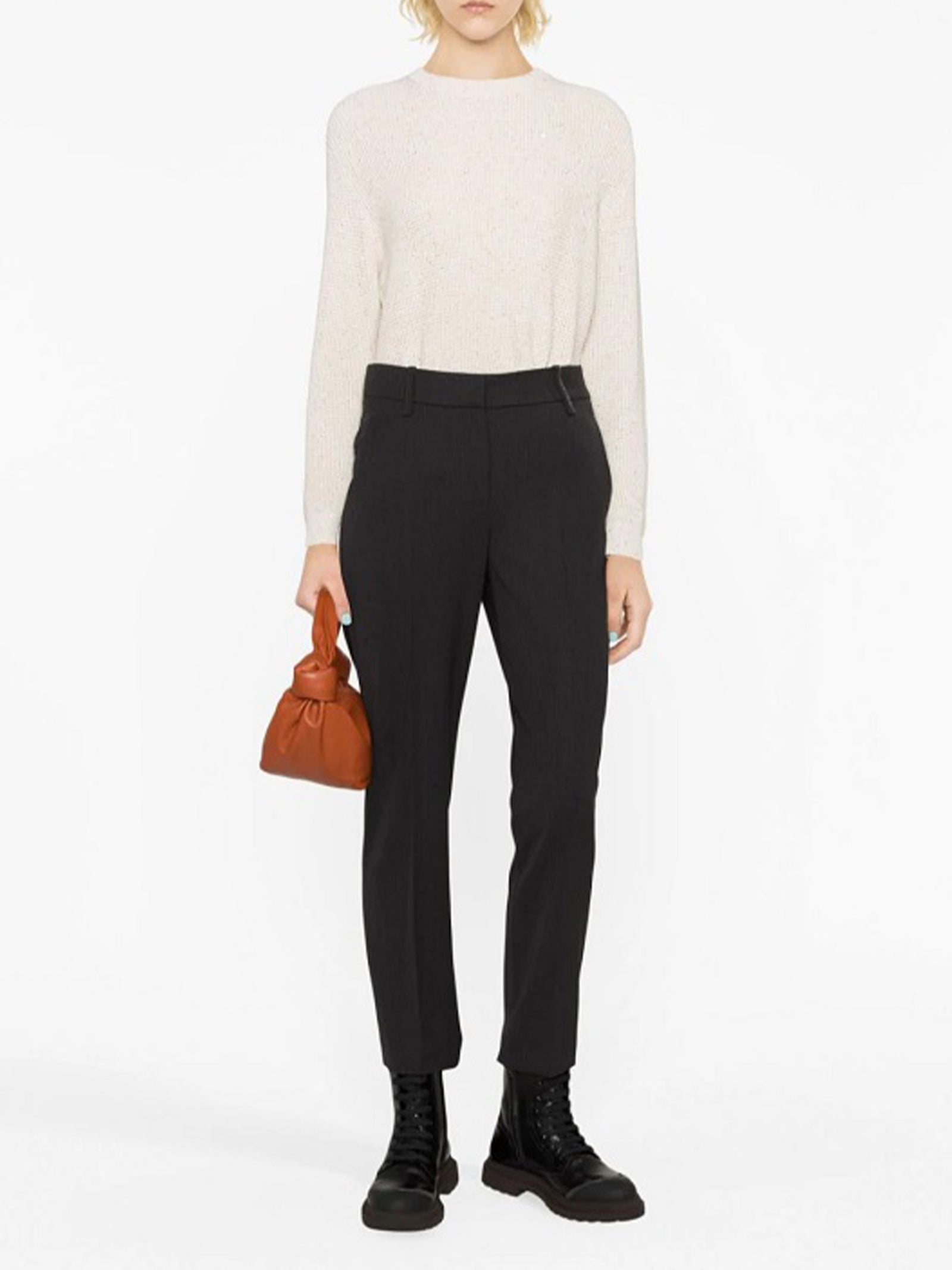 Pantaloni cropped MB526P8397 C001 BRUNELLO CUCINELLI 