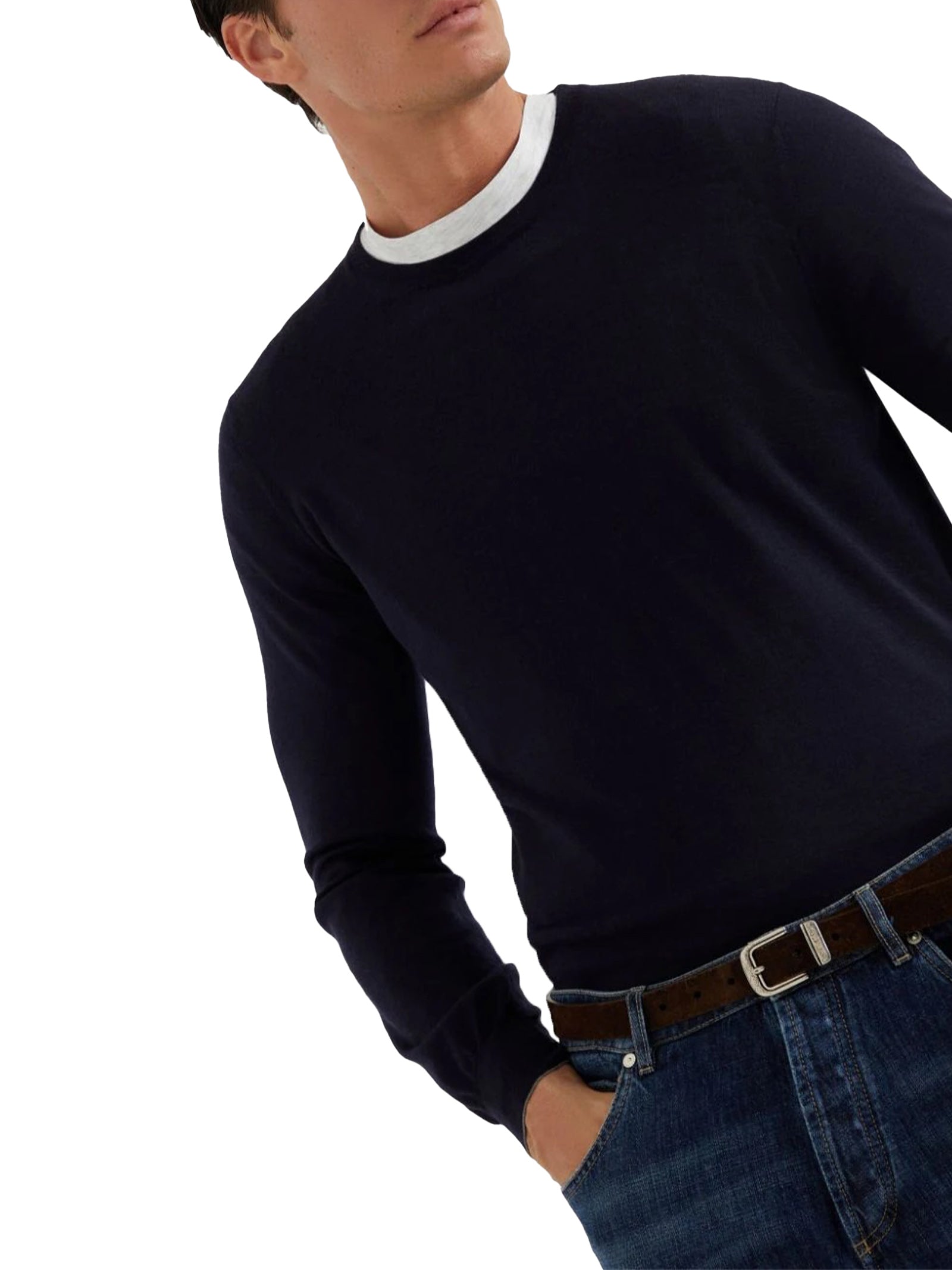 Maglia girocollo in cashmere M2300100 CW425 BRUNELLO CUCINELLI 