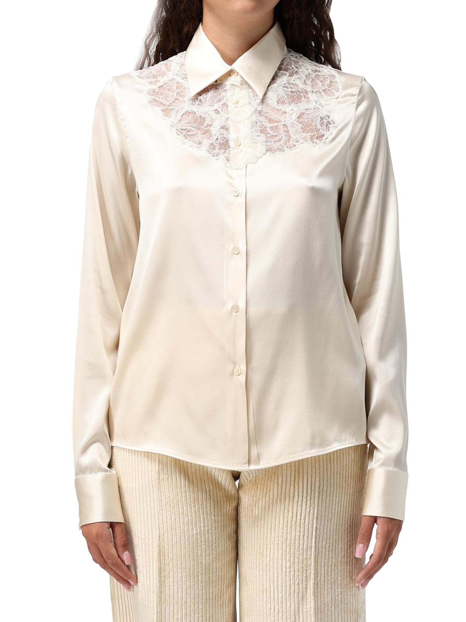 Camicia in raso D454K605TBW 10602 ERMANNO SCERVINO 