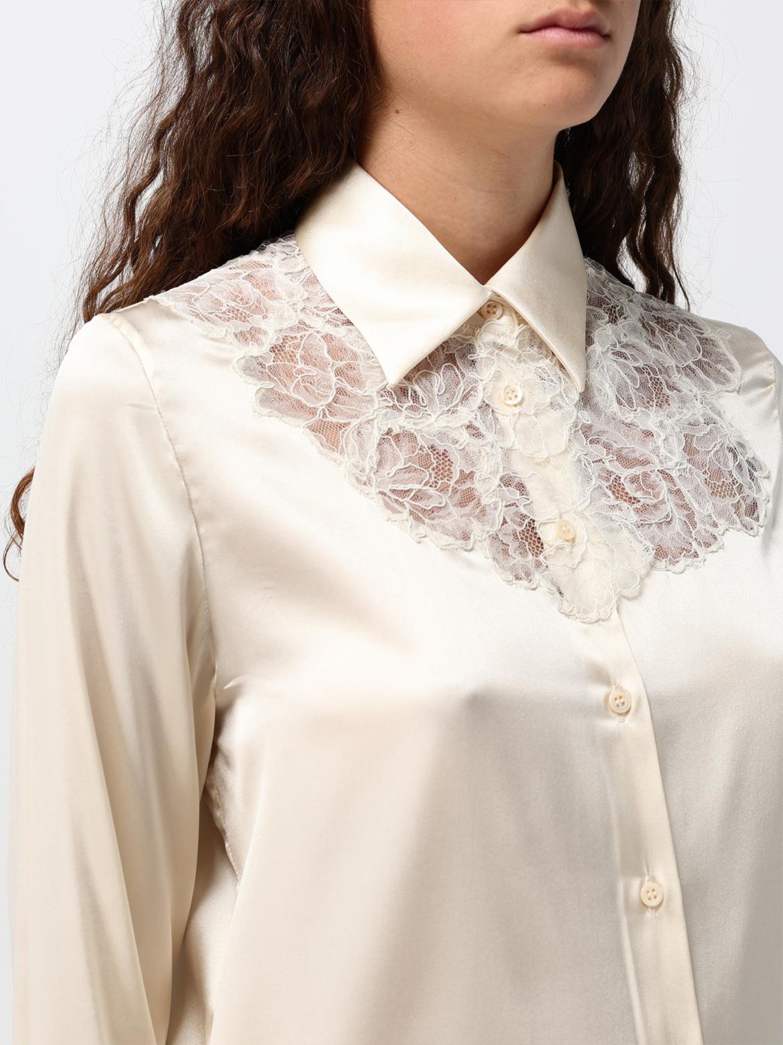 Camicia in raso D454K605TBW 10602 ERMANNO SCERVINO 