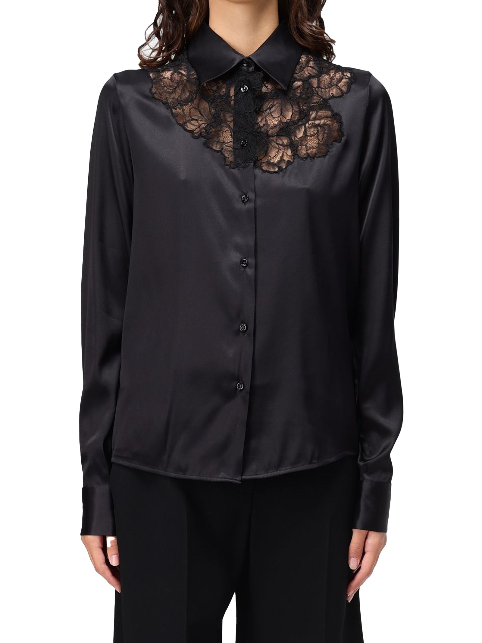 Camicia in raso D454K605TBW 95708 ERMANNO SCERVINO 