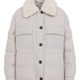 Piumino con collo in shearling MG5017688 C7958 BRUNELLO CUCINELLI 