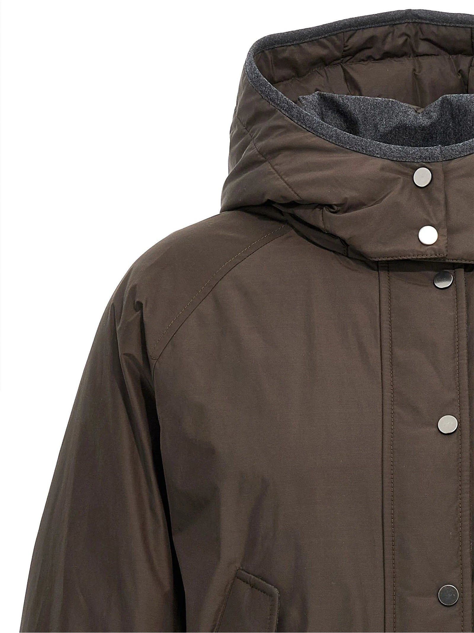 Piumino Crop con cappuccio staccabile MG5017835 C4228 BRUNELLO CUCINELLI 