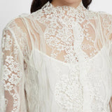 Camicia con ricami in pizzo D472K324CSEOI 10602 ERMANNO SCERVINO 