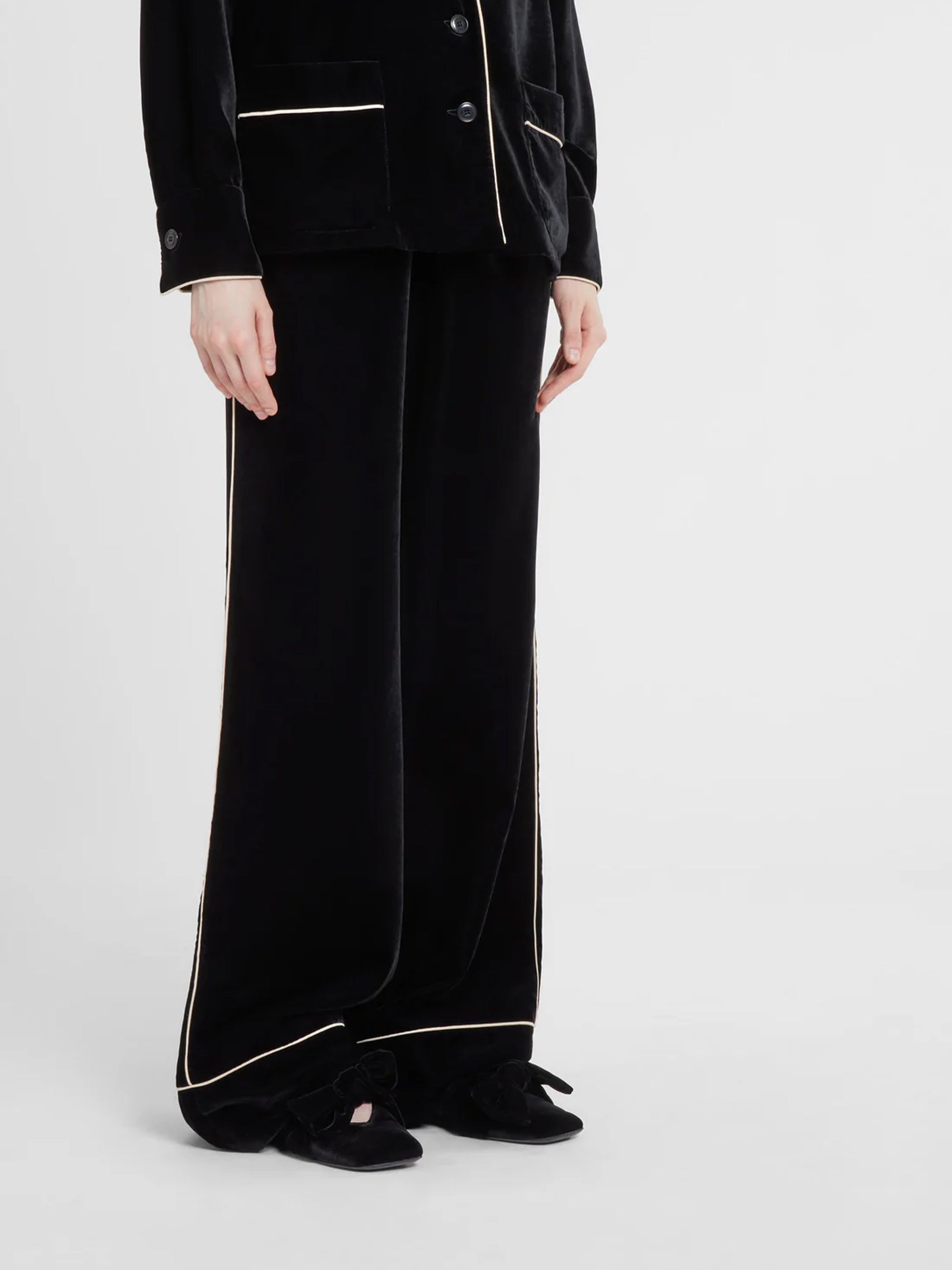 Pantalone palazzo in velluto D472P701QVJ 95708 ERMANNO SCERVINO 