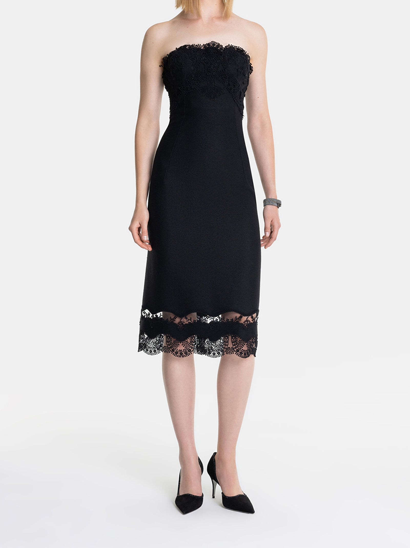 Abito senza maniche in pizzo D472Q318WHB 95708 ERMANNO SCERVINO 