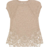 Top cashmere con pizzo D475L327APPYU M1507 ERMANNO SCERVINO 