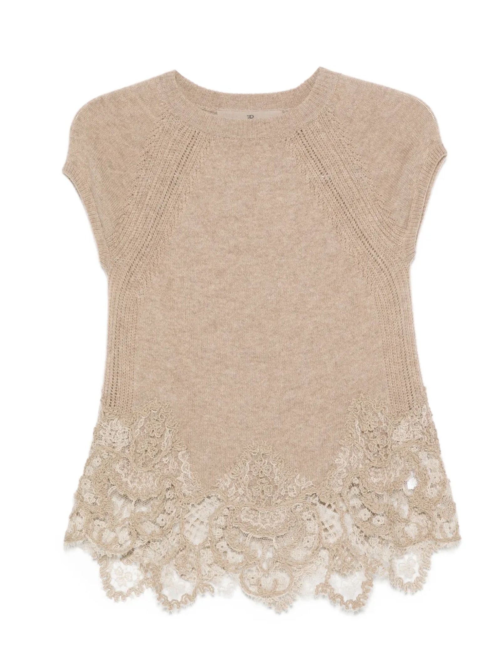 Top cashmere con pizzo D475L327APPYU M1507 ERMANNO SCERVINO 