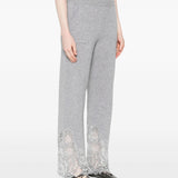 Pantaloni palazzo in cashmere con pizzo D475P304APPYU M2921 ERMANNO SCERVINO 