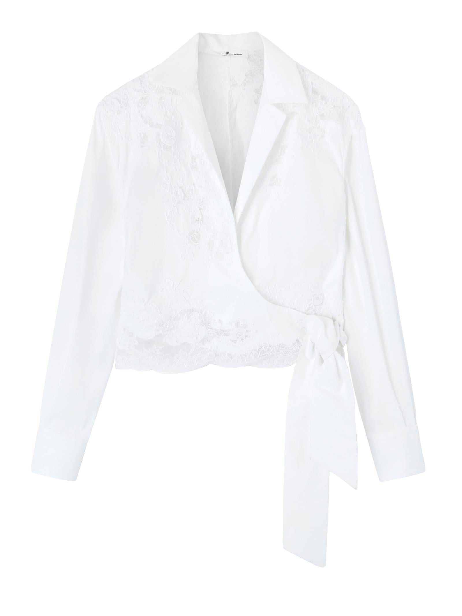 Camicia in pizzo a corda D462K304GCX 10601 ERMANNO SCERVINO 