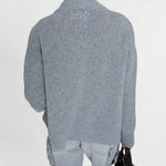 Cardigan scollo a V in cashmere con pizzo D475N304APKFX M2921 ERMANNO SCERVINO 