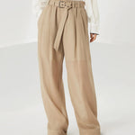 Pantaloni in organza di cotone con cintura MH911P8862 C8690 BRUNELLO CUCINELLI 
