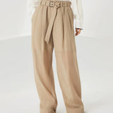 Pantaloni in organza di cotone con cintura MH911P8862 C8690 BRUNELLO CUCINELLI 