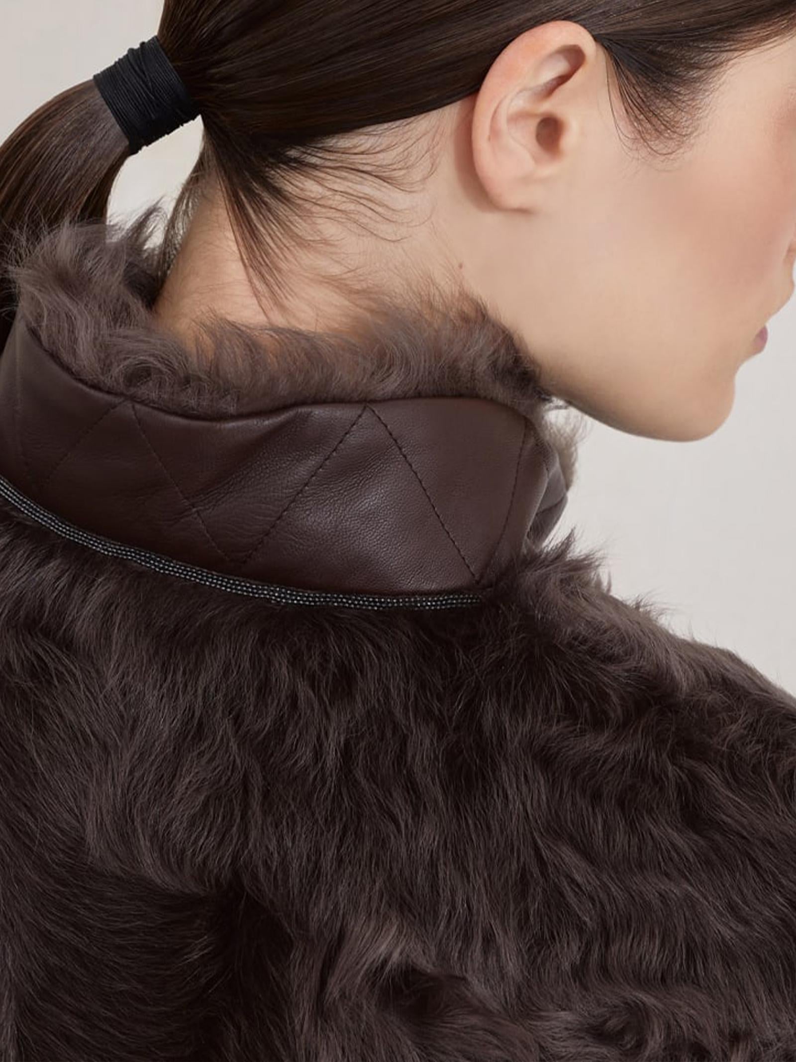 Gilet in shearling MPCHK7498 C4408 BRUNELLO CUCINELLI 