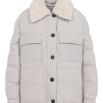 Piumino con collo in shearling MG5017688 C7958 BRUNELLO CUCINELLI 