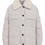 Piumino con collo in shearling MG5017688 C7958 BRUNELLO CUCINELLI 