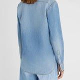 Camicia denim con ricamo a fiori D462K318TZD 94037 ERMANNO SCERVINO 