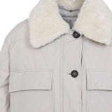 Piumino con collo in shearling MG5017688 C7958 BRUNELLO CUCINELLI 
