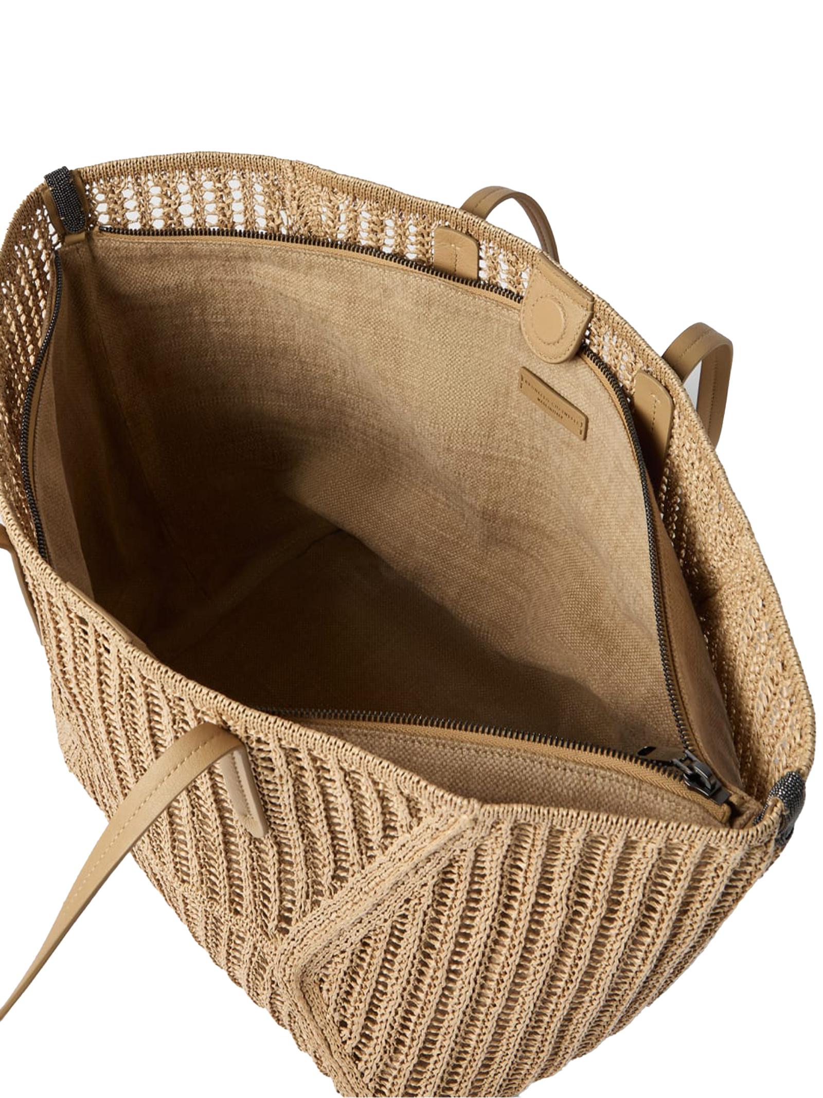 Borsa tote in rafia Duo MB97D2571 C802 BRUNELLO CUCINELLI 