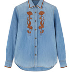 Camicia denim con ricamo a fiori D462K318TZD 94037 ERMANNO SCERVINO 