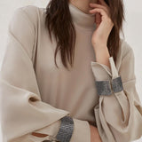 T-shirt collo alto in seta MB993EK714 C8561 BRUNELLO CUCINELLI 