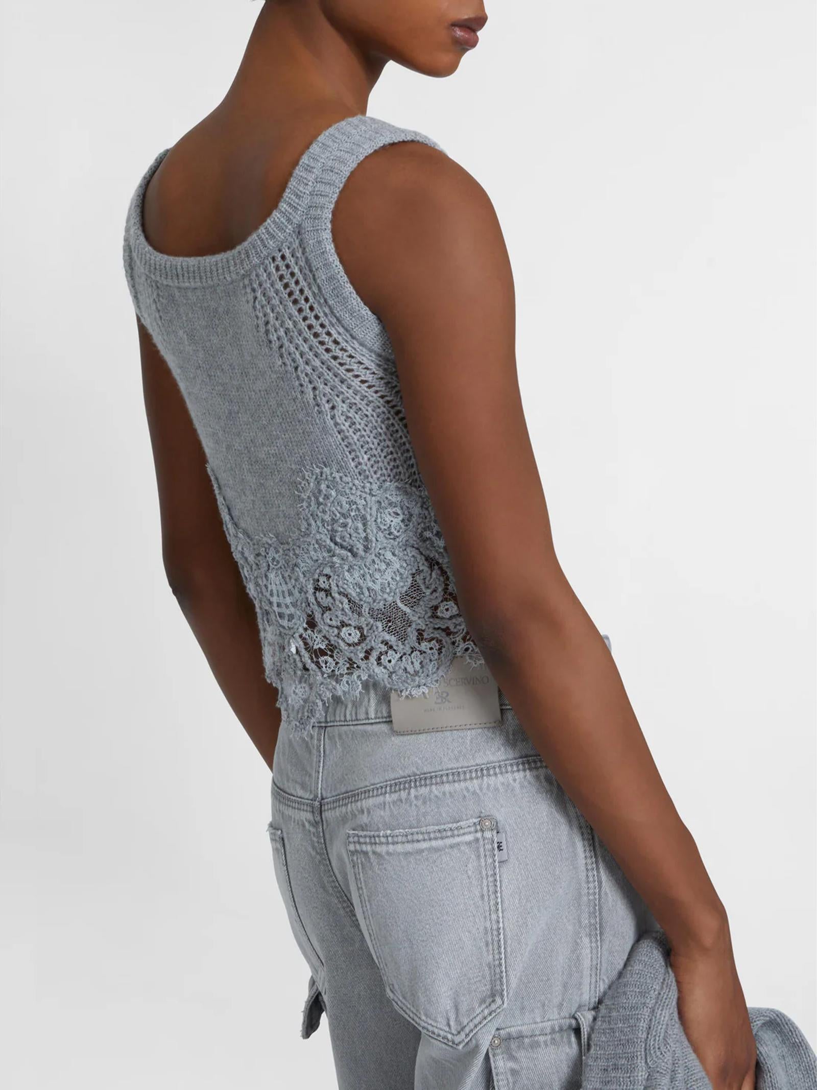 Top cashmere con pizzo D475L305APKFX M2921 ERMANNO SCERVINO 