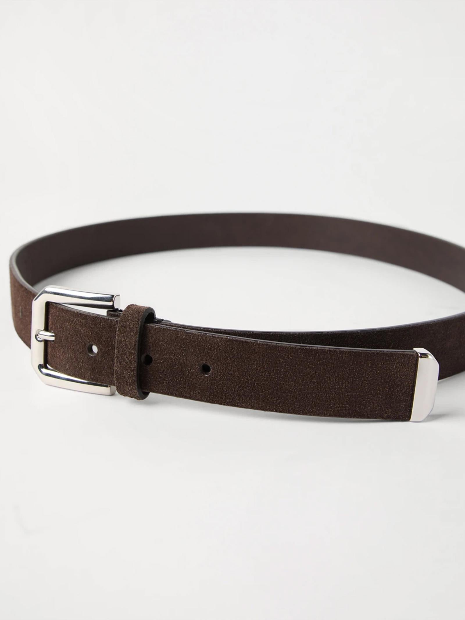 Cintura in cuoio rovesciato MAUGP317 C7284 BRUNELLO CUCINELLI 