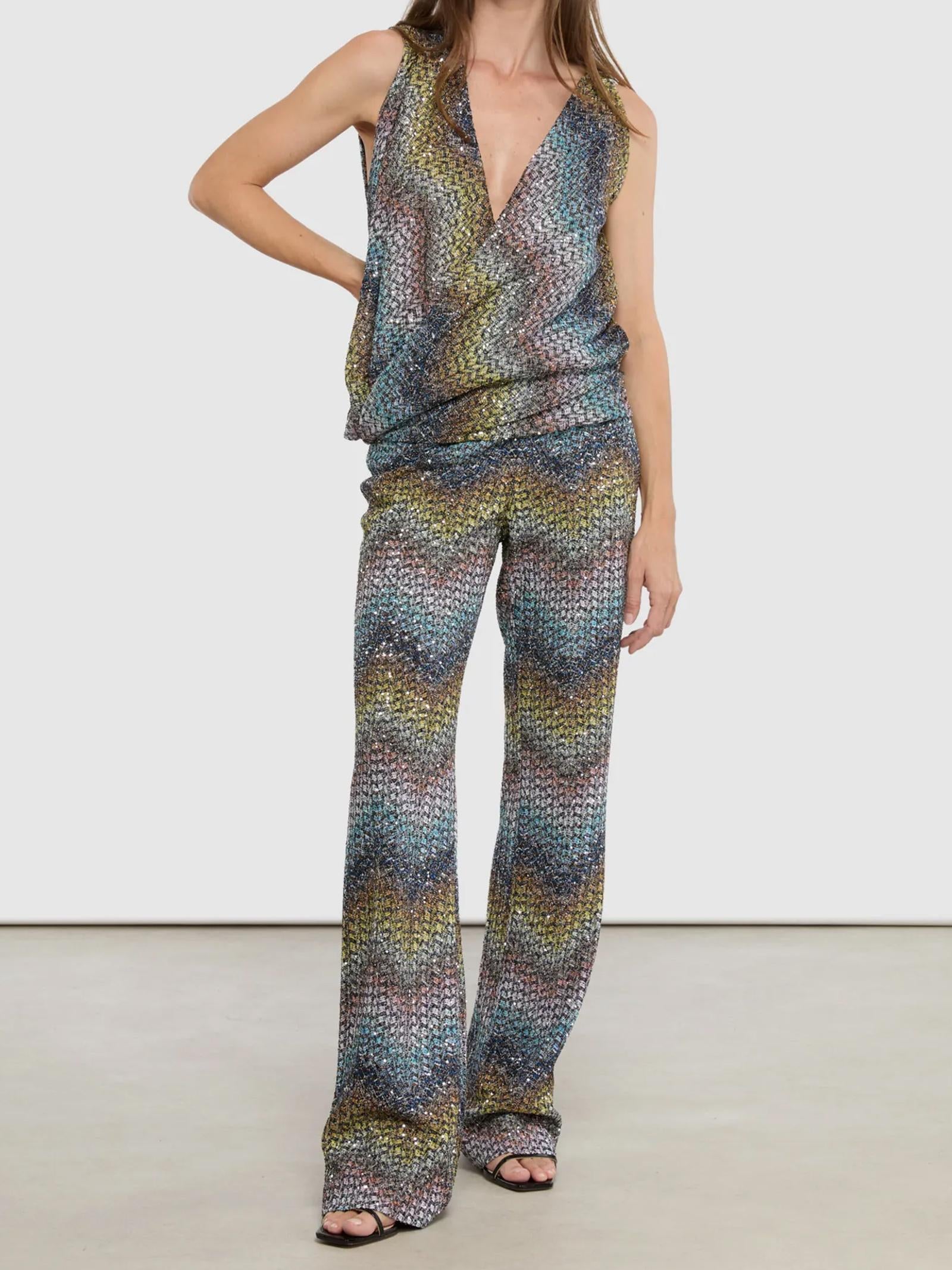 Pantalone in viscosa lamé DS26SI0GBC0065 SMSNS MISSONI 