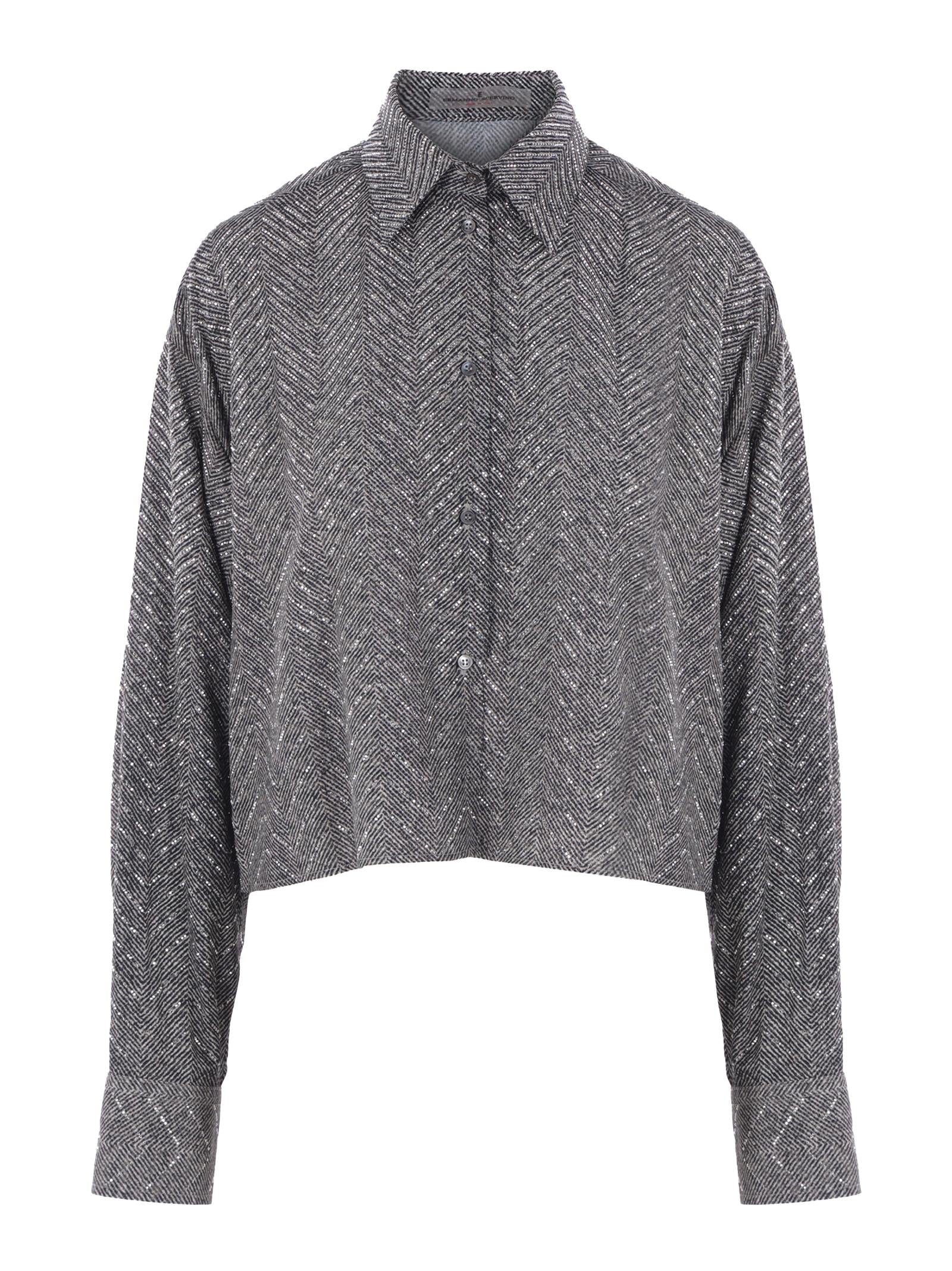 Camicia corta con strass D472K323CTZFY S4706 ERMANNO SCERVINO 