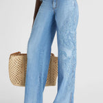 Jeans con applicazione a fiori D467P367APFRQ 94037 ERMANNO SCERVINO 