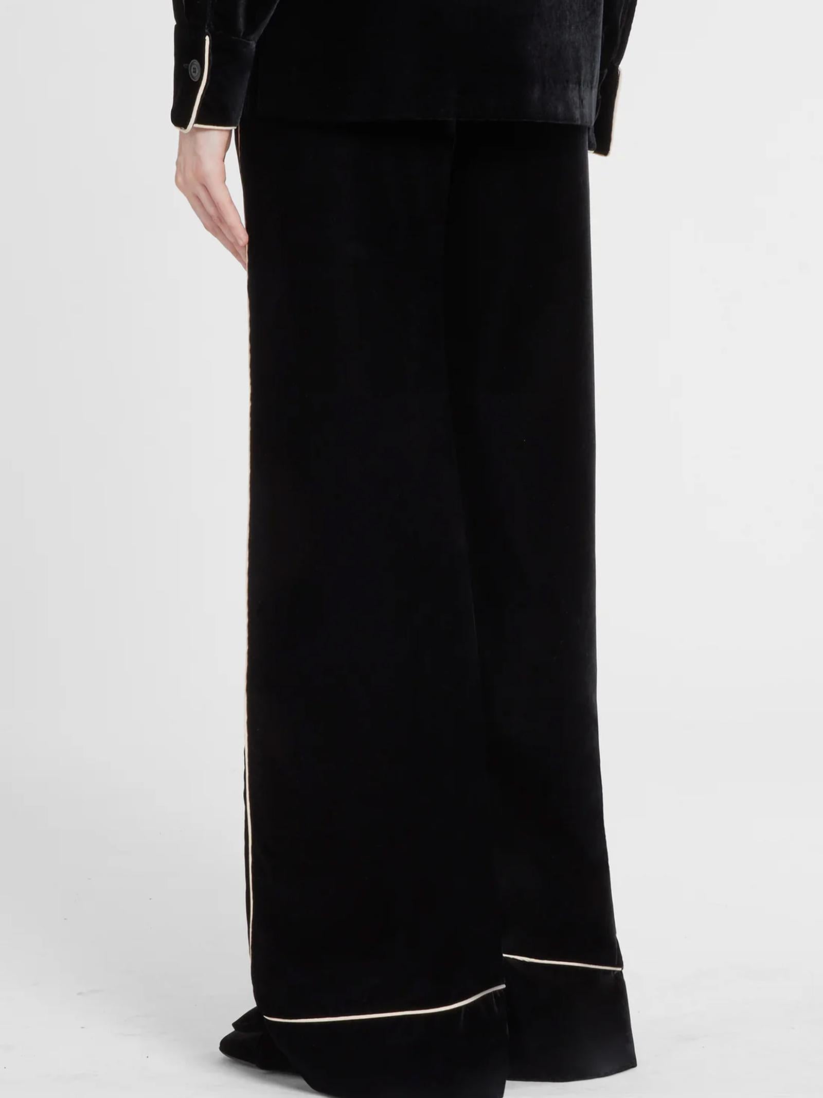 Pantalone palazzo in velluto D472P701QVJ 95708 ERMANNO SCERVINO 
