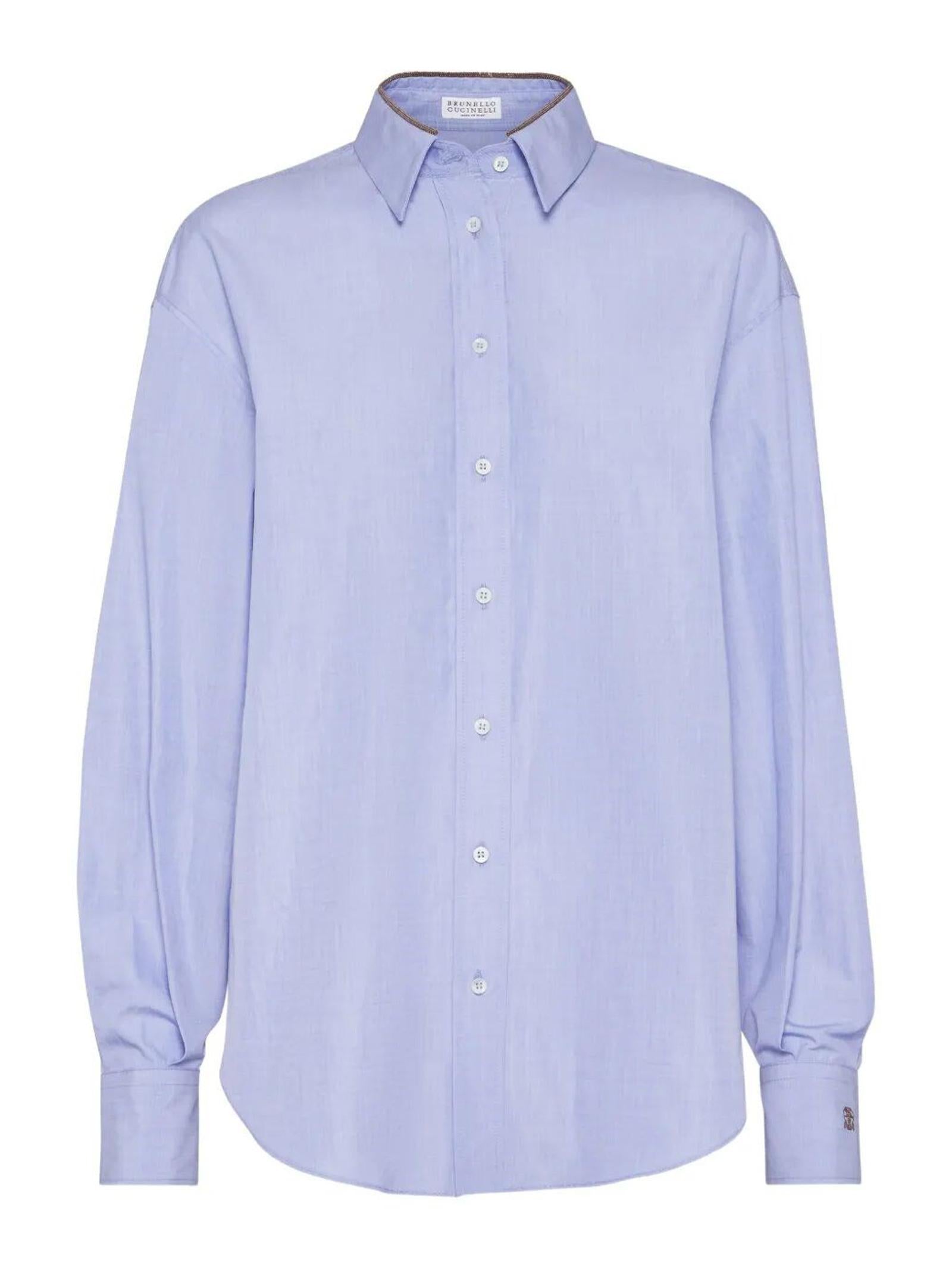 Camicia in tela di cotone MA795NL916 C013 BRUNELLO CUCINELLI 