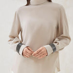 T-shirt collo alto in seta MB993EK714 C8561 BRUNELLO CUCINELLI 